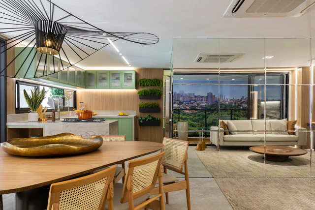Living do apartamento decorado do Ares Marista